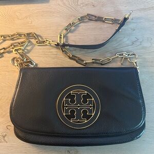 EUC Tory Burch Black Leather Shoulder Bag